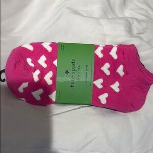 Kate Spade Pink and White Heart Socks
